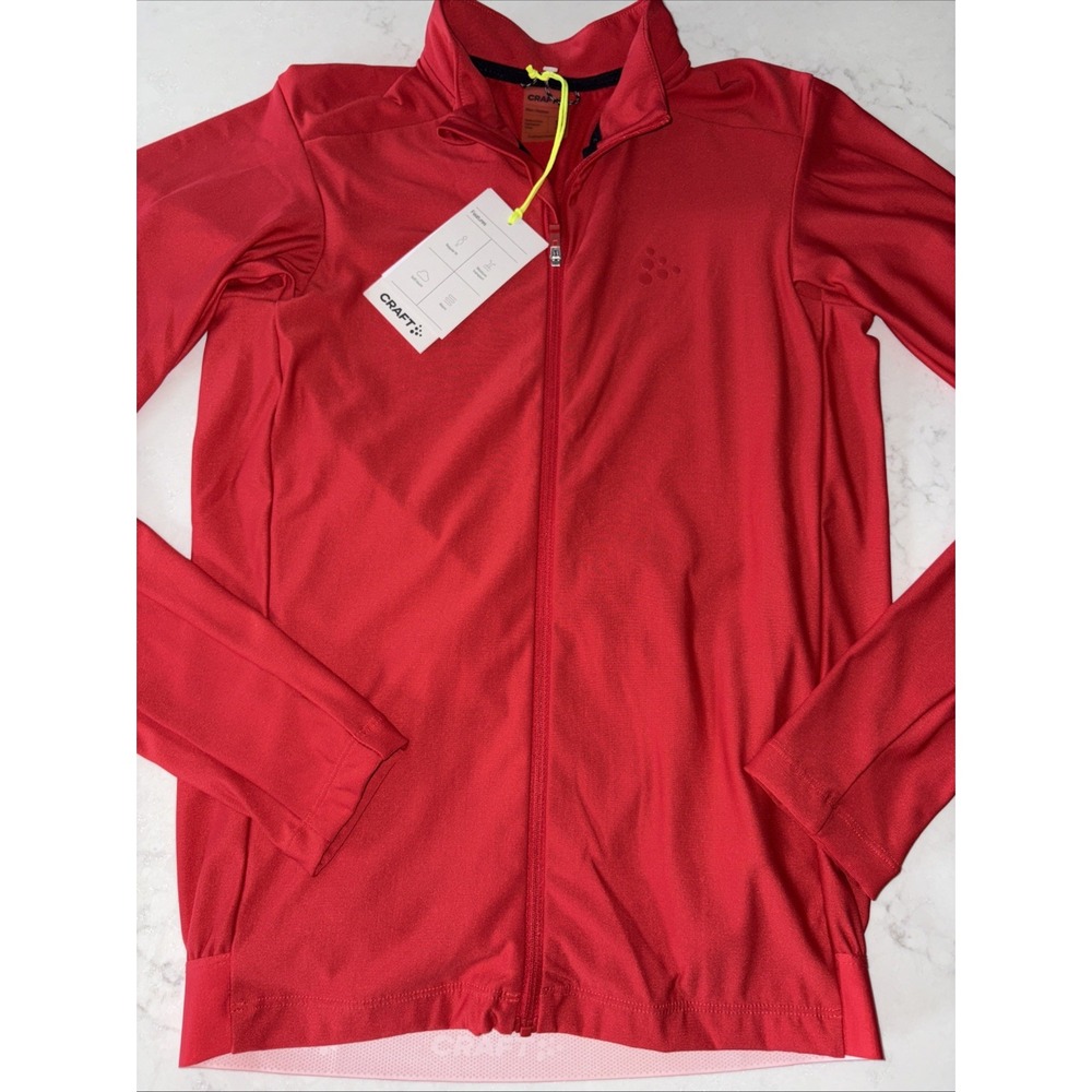 Craft‎ Core Bike Essence LS Jersey Mens S Bright Red Full Zip Warm Long Sleeve